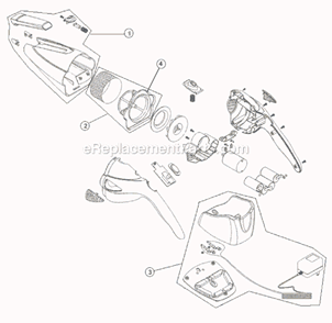 Page A Diagram and Parts List for M0887X  Dirt Devil Hand Vacuum